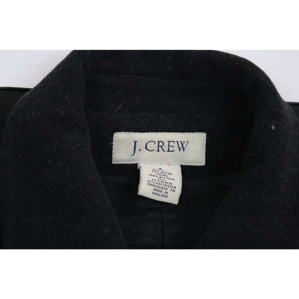 J Crew Wool Shirt Jacket Womens Small Black Quilted Thinsulate Lined Chore Coat - Picture 3 of 7
